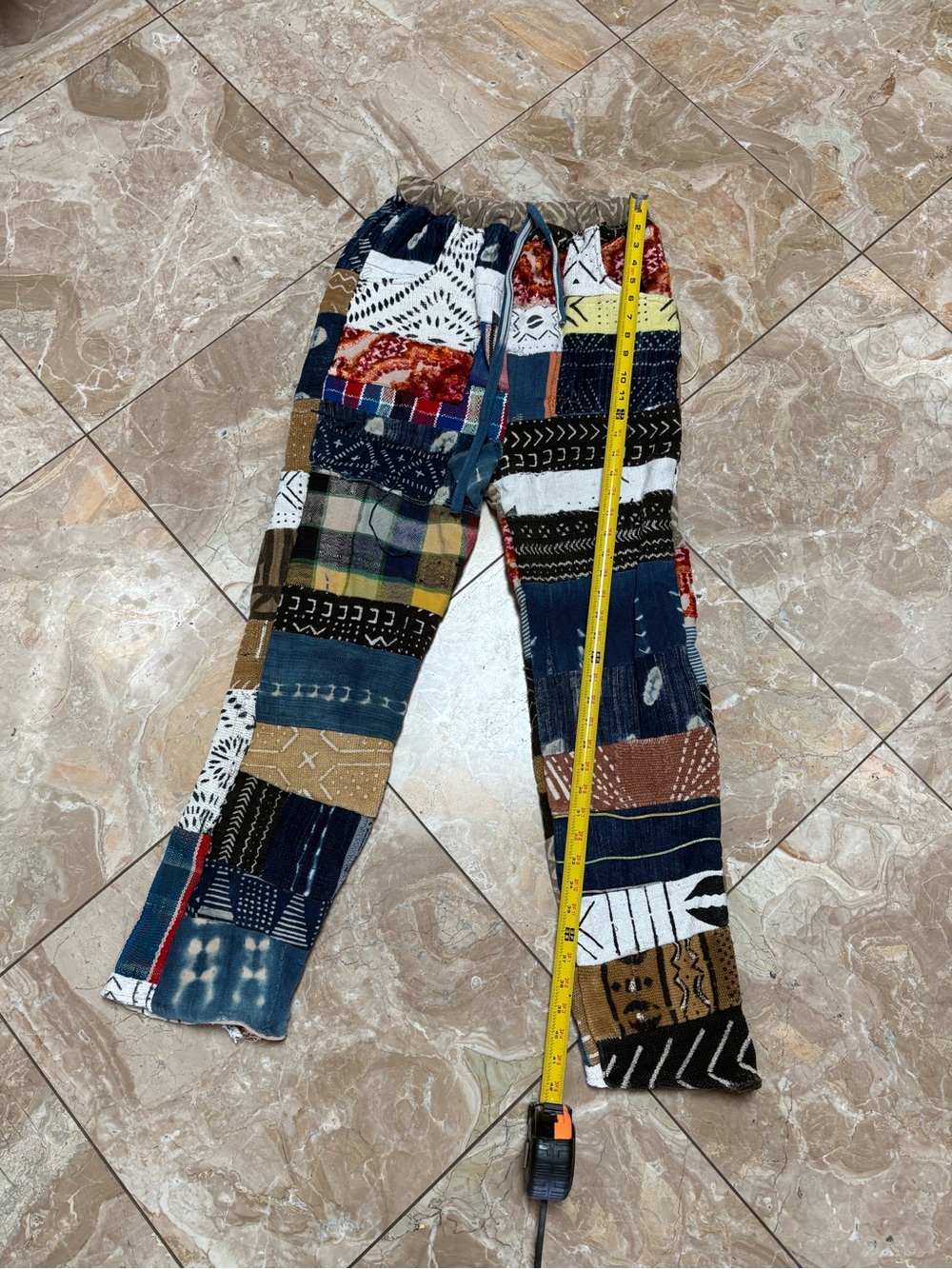 Mens handmade Moroccan patchwork pants, size L/XL